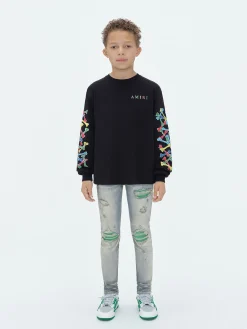 AMIRI BONES SCRIBBLE LONG SLEEVE TEE