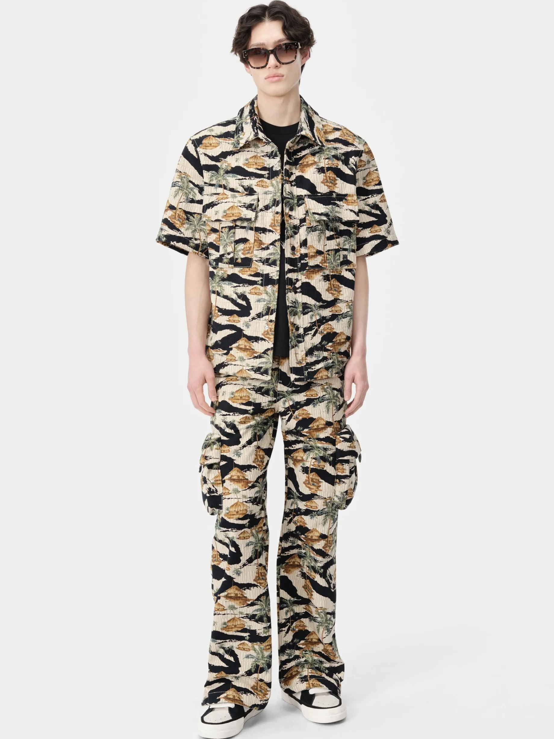 AMIRI REPEAT PALM CAMP SHIRT