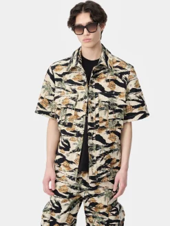 AMIRI REPEAT PALM CAMP SHIRT