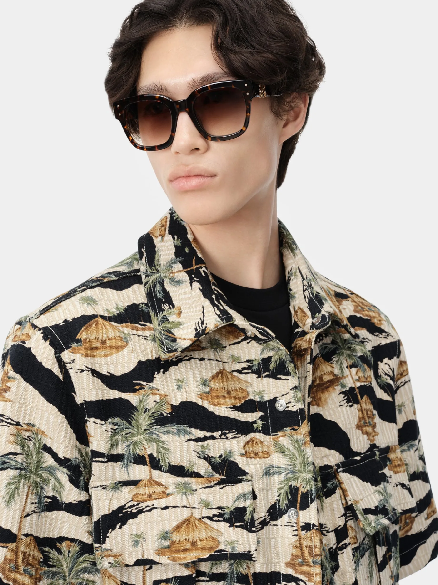 AMIRI REPEAT PALM CAMP SHIRT