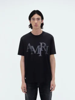 AMIRI STAGGERED LOGO TEE