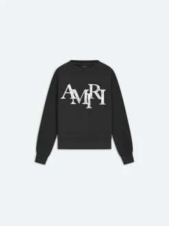 AMIRI STAGGERED SCRIBBLE CREWNECK