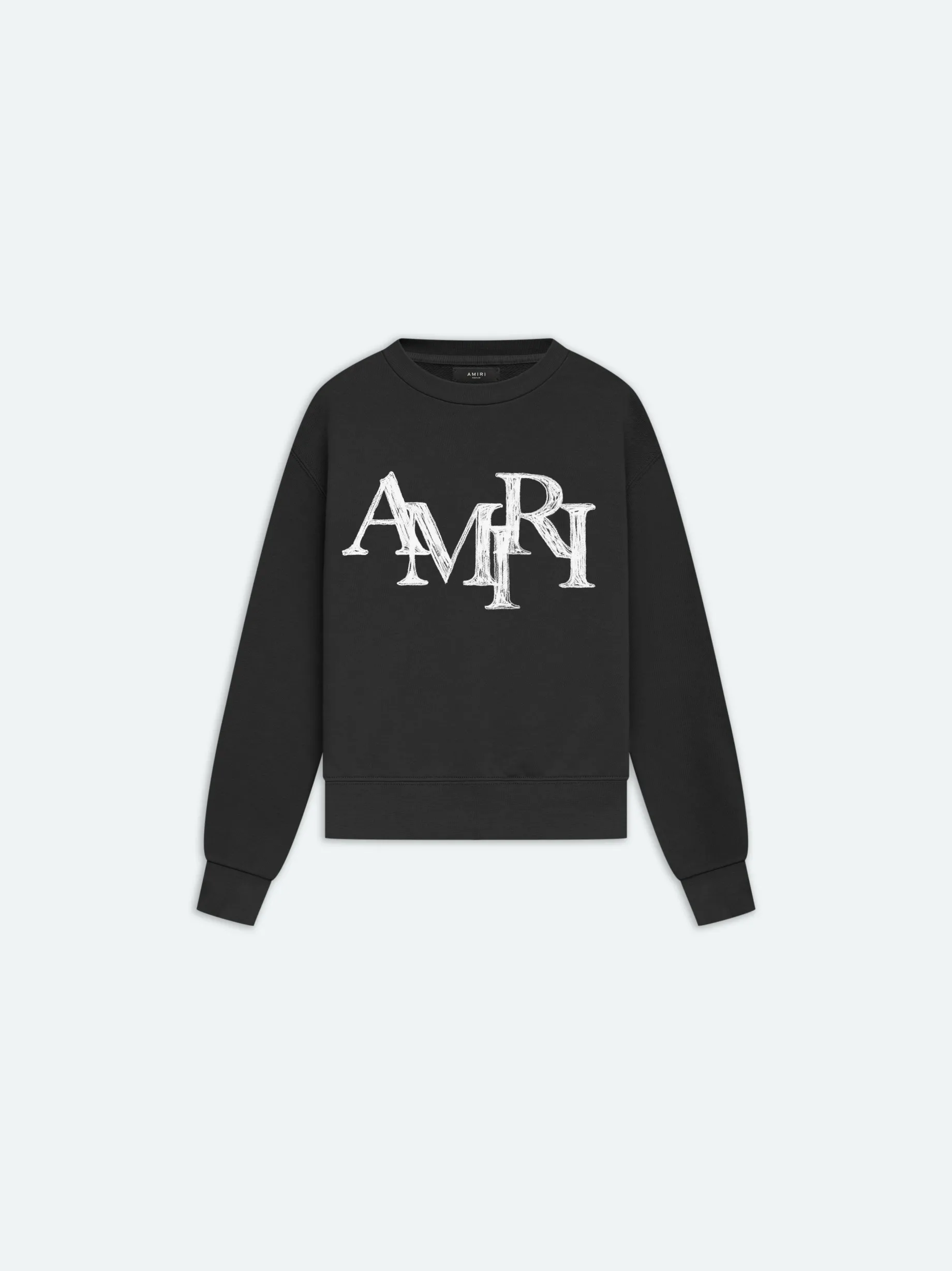 AMIRI STAGGERED SCRIBBLE CREWNECK