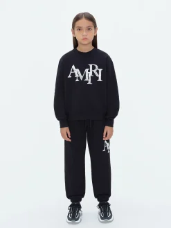 AMIRI STAGGERED SCRIBBLE CREWNECK