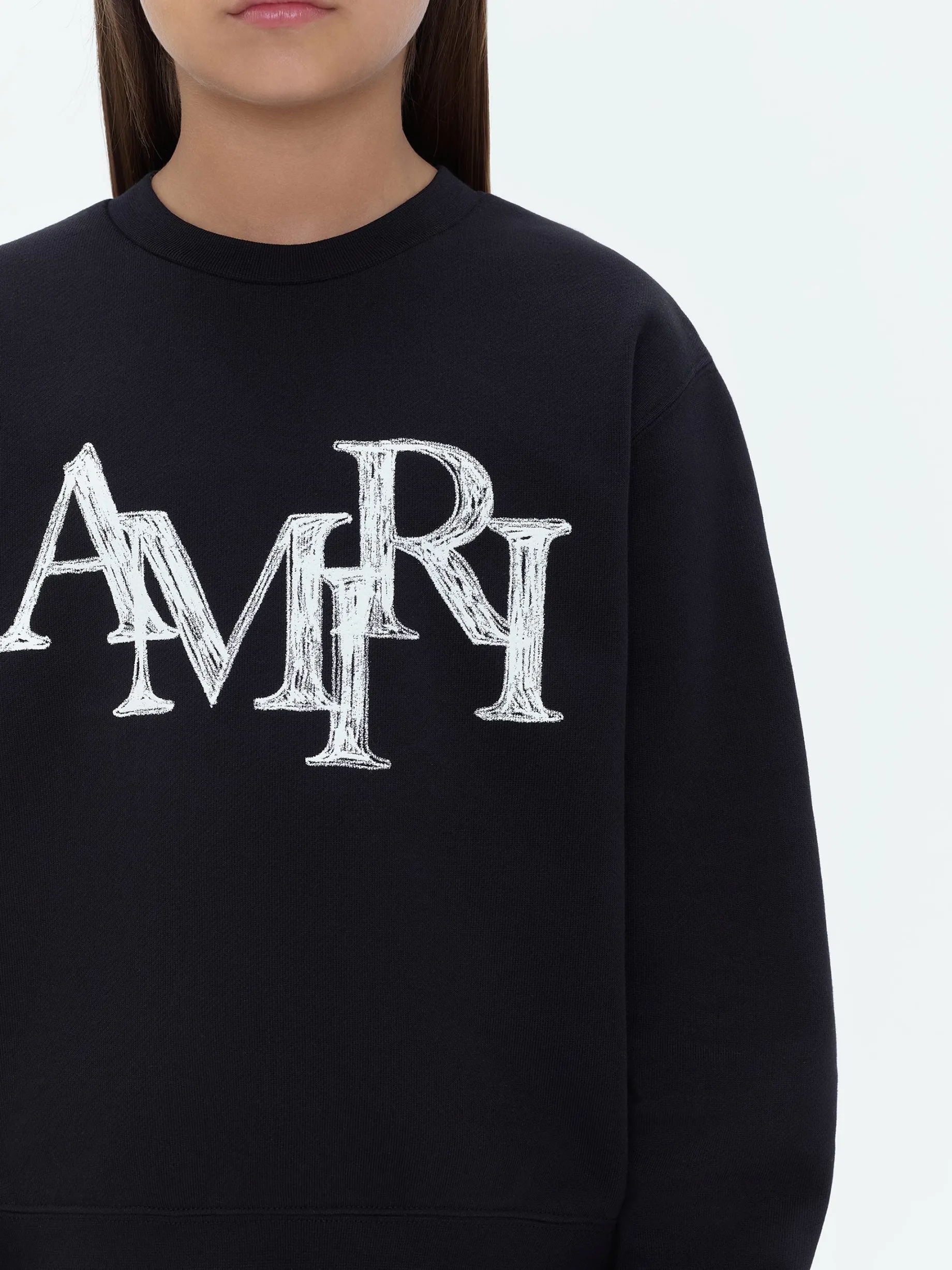 AMIRI STAGGERED SCRIBBLE CREWNECK