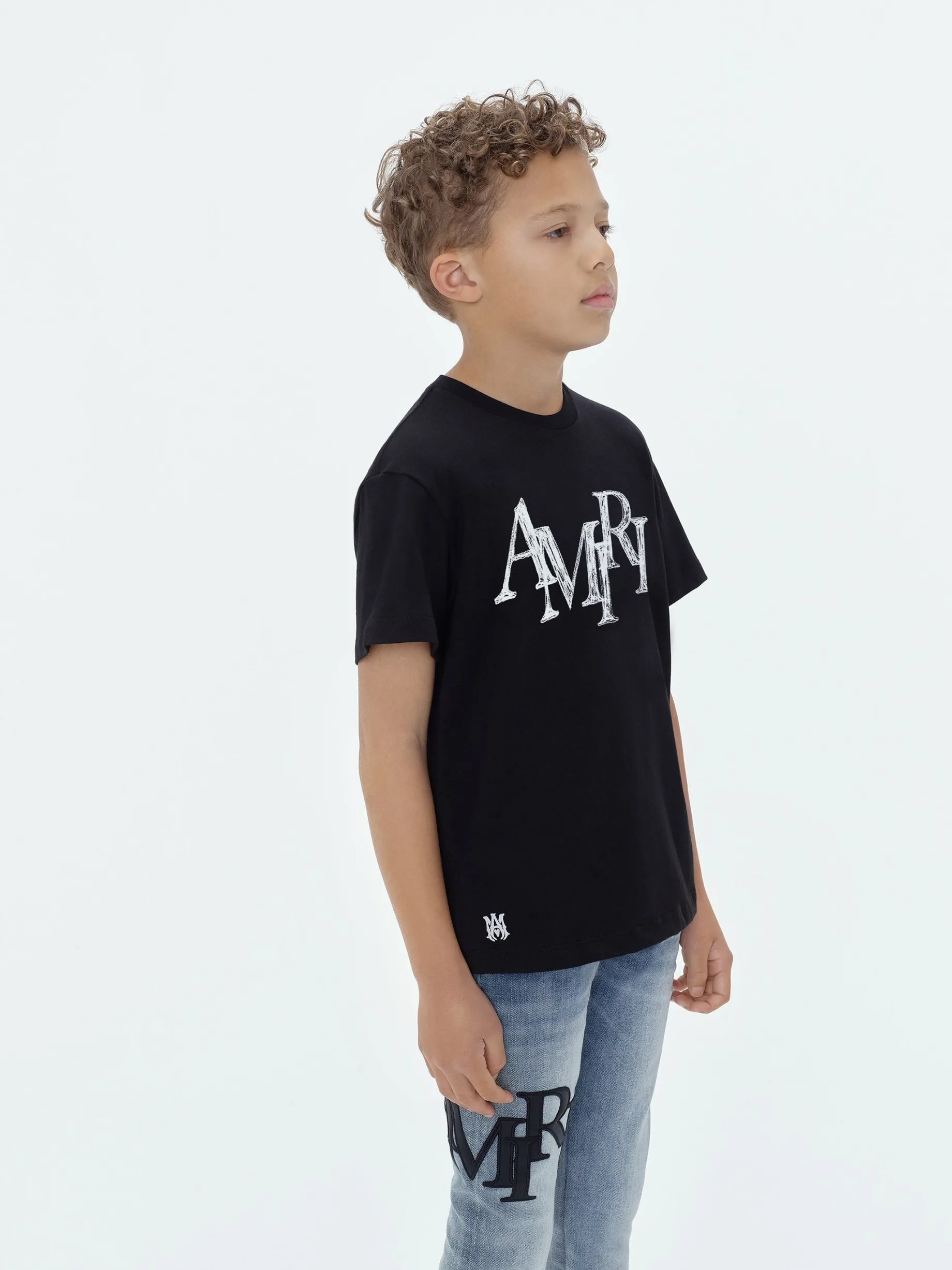 AMIRI STAGGERED SCRIBBLE TEE