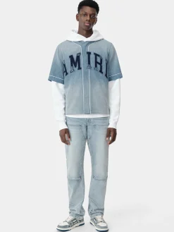 AMIRI SUNFADED BASEBALL SHIRT