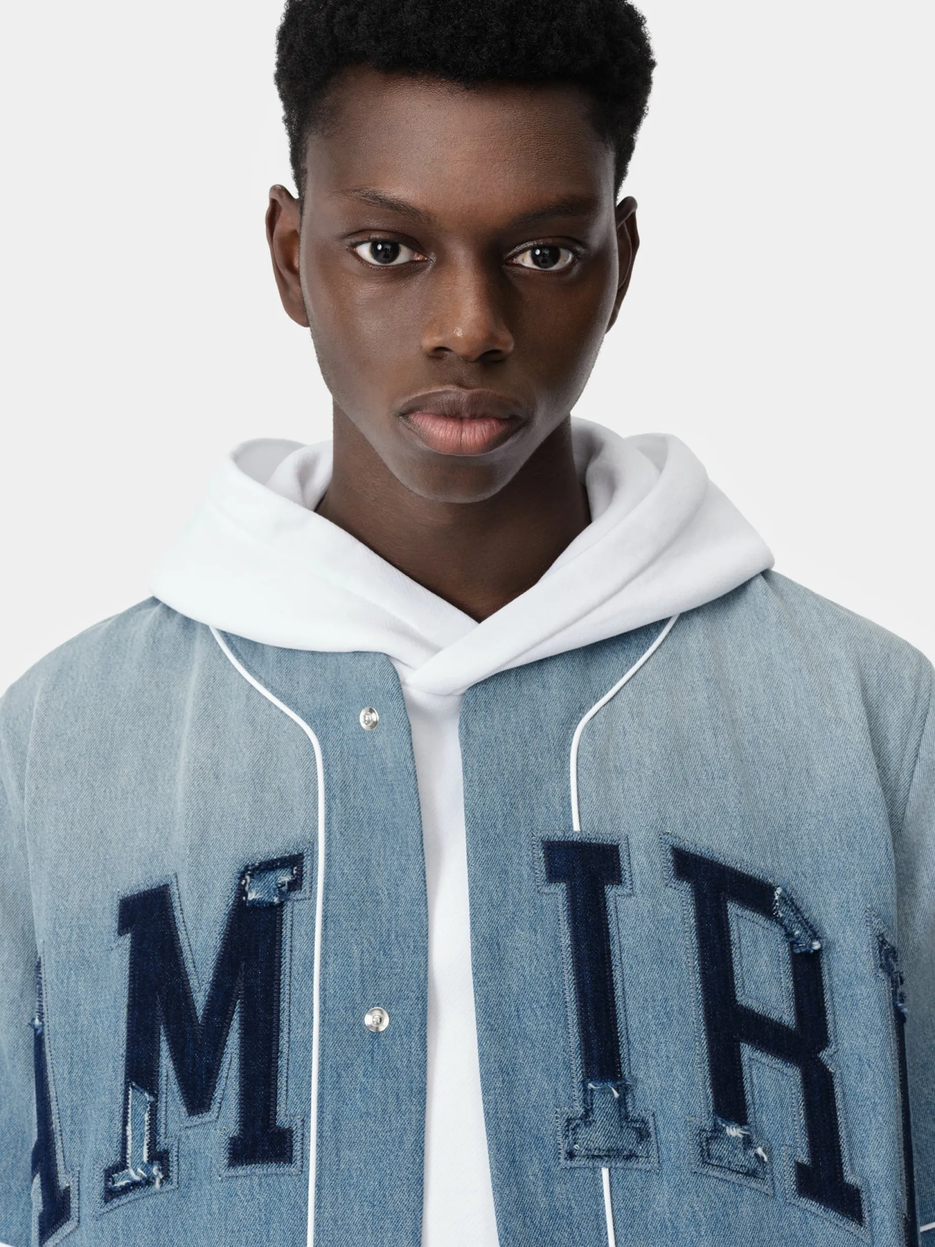 AMIRI SUNFADED BASEBALL SHIRT