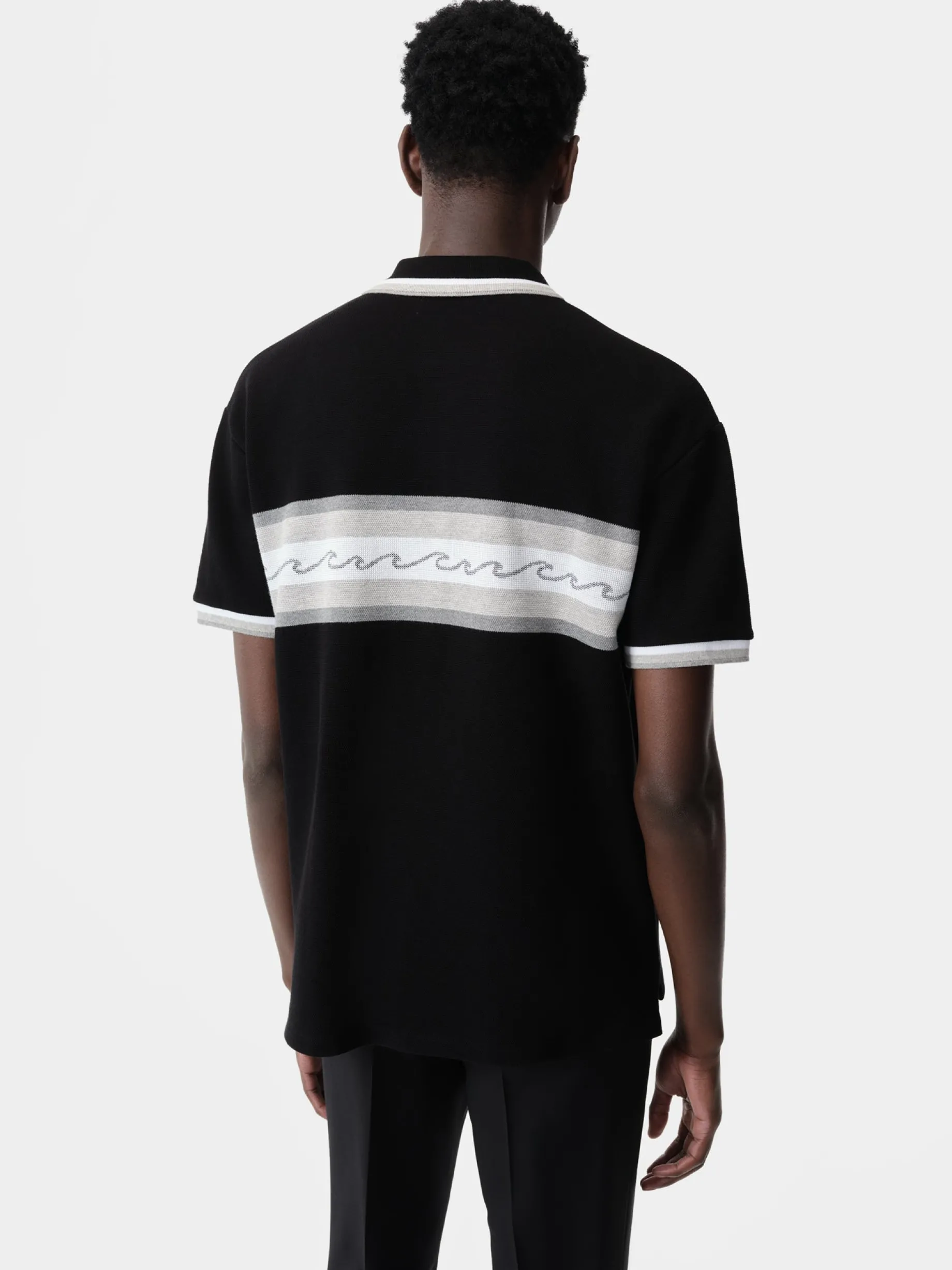 AMIRI WAVE BAJA STRIPE POLO