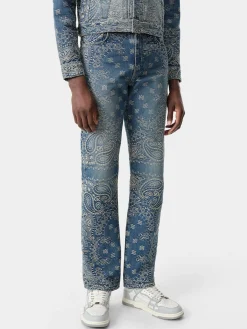 BANDANA JACQUARD STRAIGHT JEAN