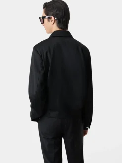 DOUBLE POCKET ZIP BLOUSON-BLACK