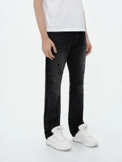 FLORAL CRYSTAL STRAIGHT JEAN