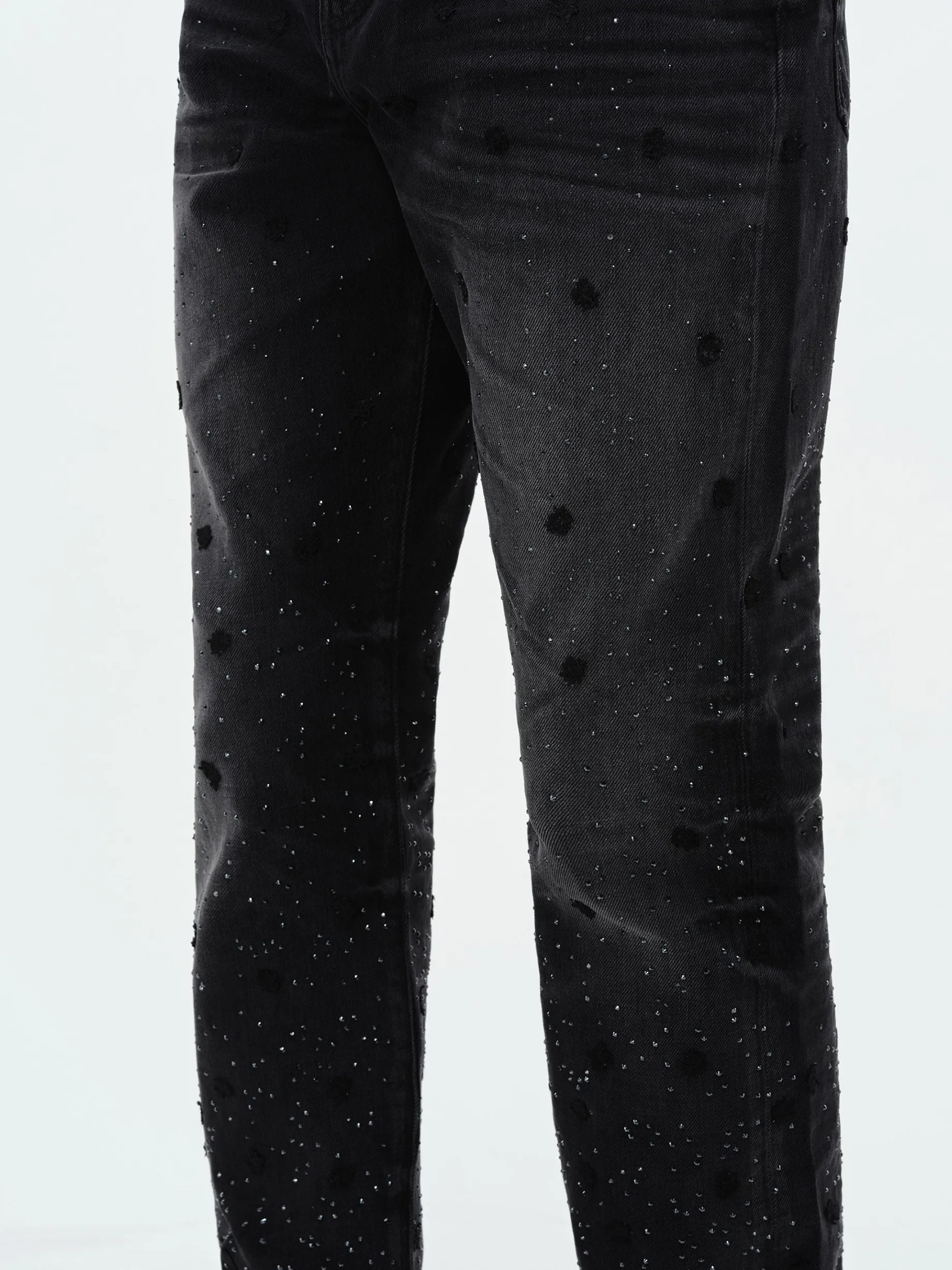 FLORAL CRYSTAL STRAIGHT JEAN
