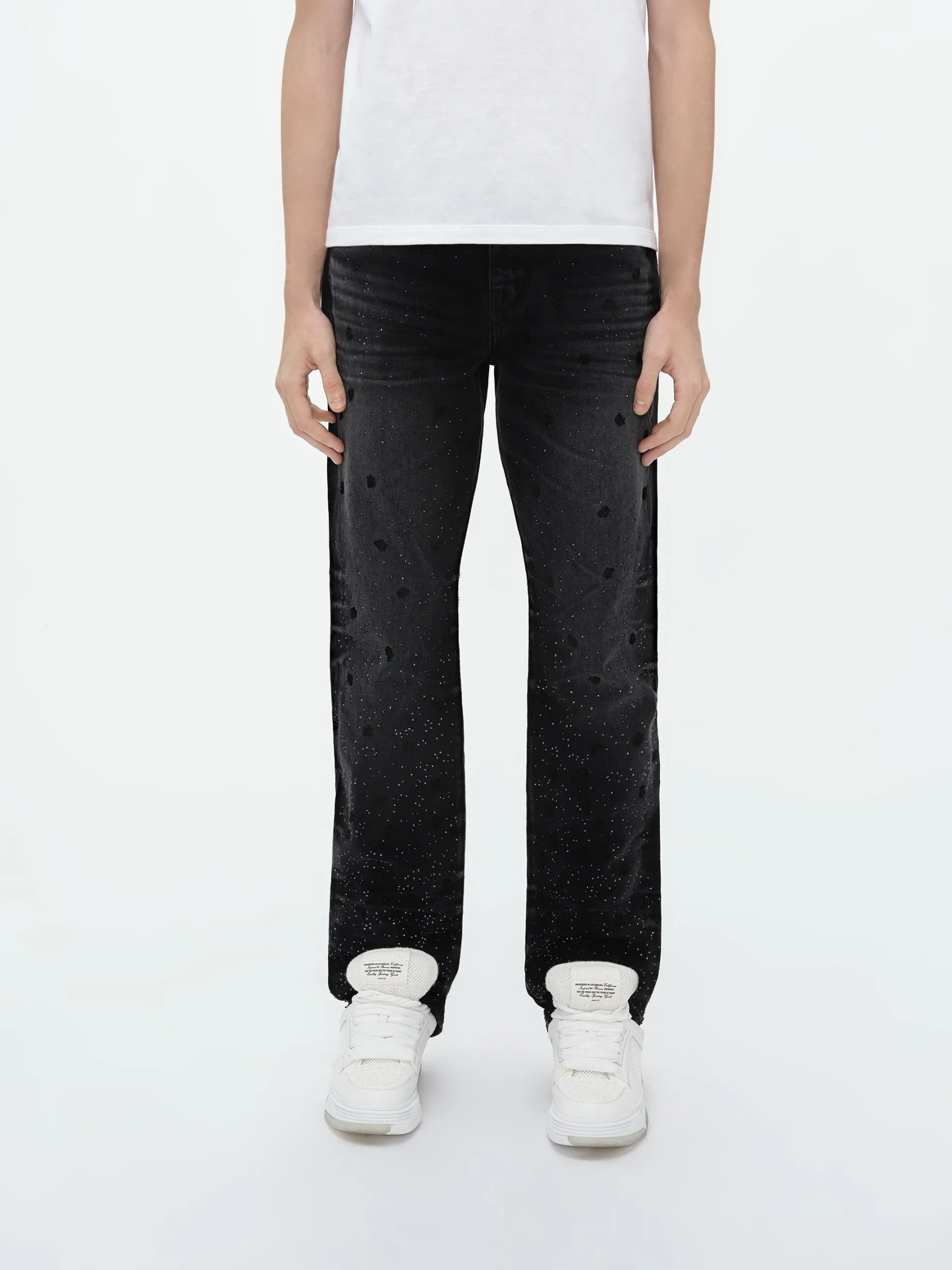 FLORAL CRYSTAL STRAIGHT JEAN