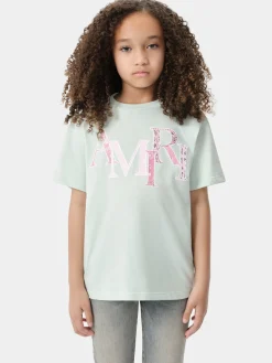 KIDS' AMIRI BANDANA STAGGERED TEE