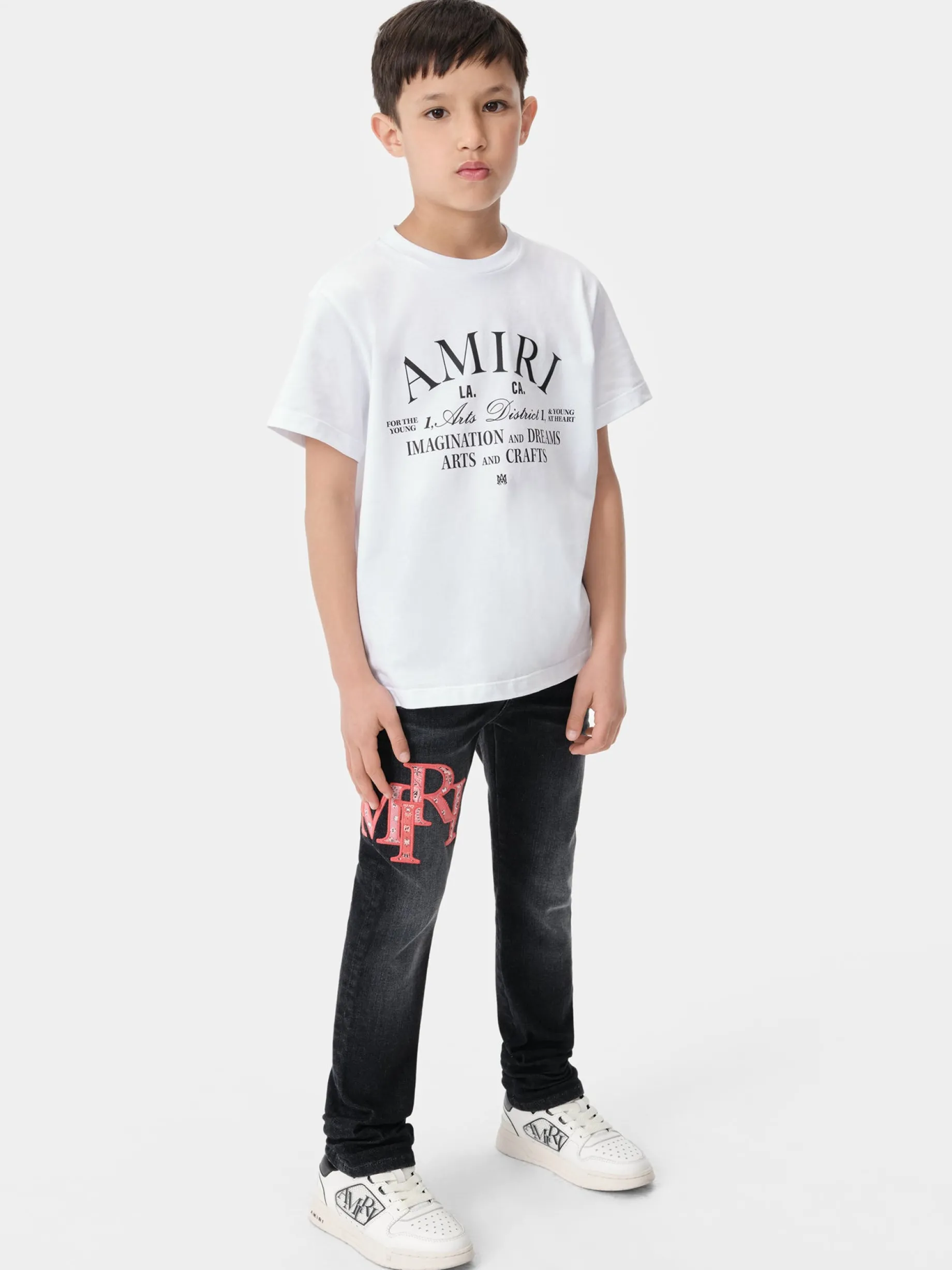 KIDS' BANDANA STAGGERED LOGO JEAN