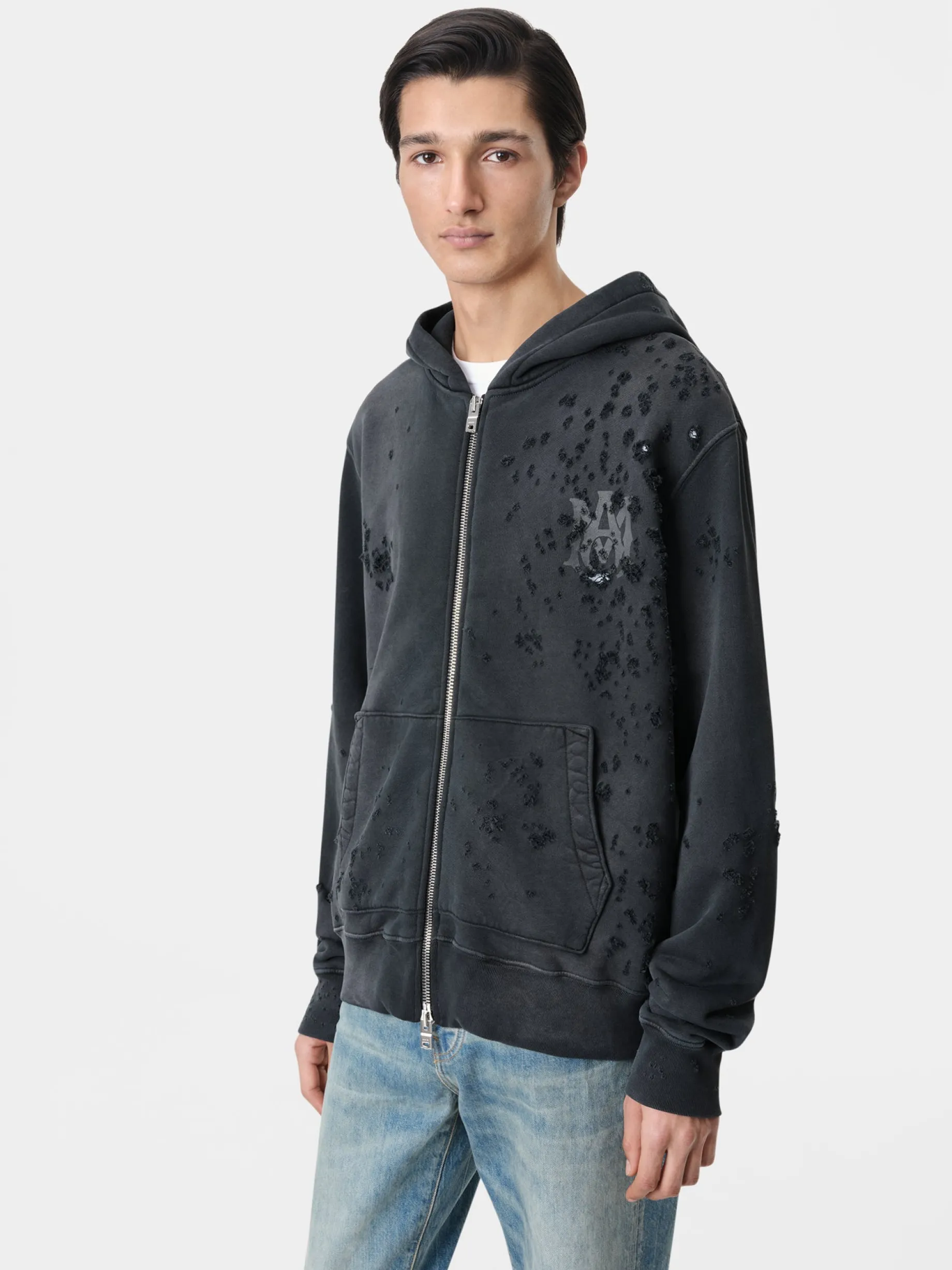 MA LOGO SHOTGUN ZIP HOODIE
