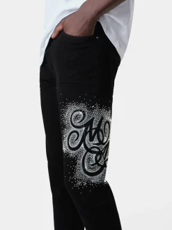 MA SWIRL CRYSTAL SKINNY JEAN