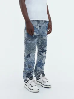 PATCHWORK CAMO STRAIGHT JEAN