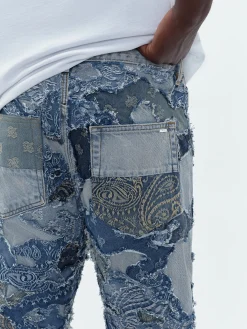 PATCHWORK CAMO STRAIGHT JEAN