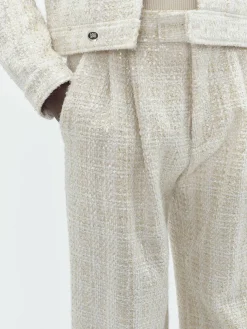 SEQUIN BOUCLE DOUBLE PLEATED PANT