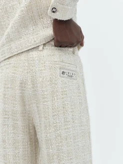 SEQUIN BOUCLE DOUBLE PLEATED PANT