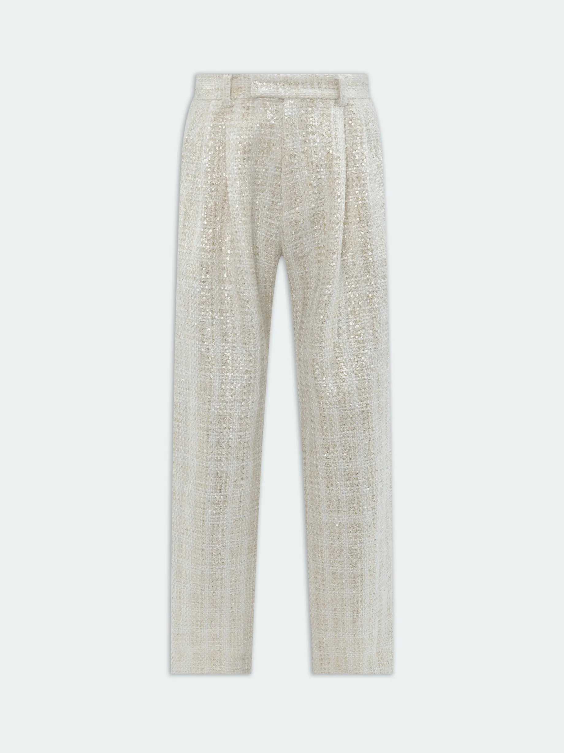 SEQUIN BOUCLE DOUBLE PLEATED PANT