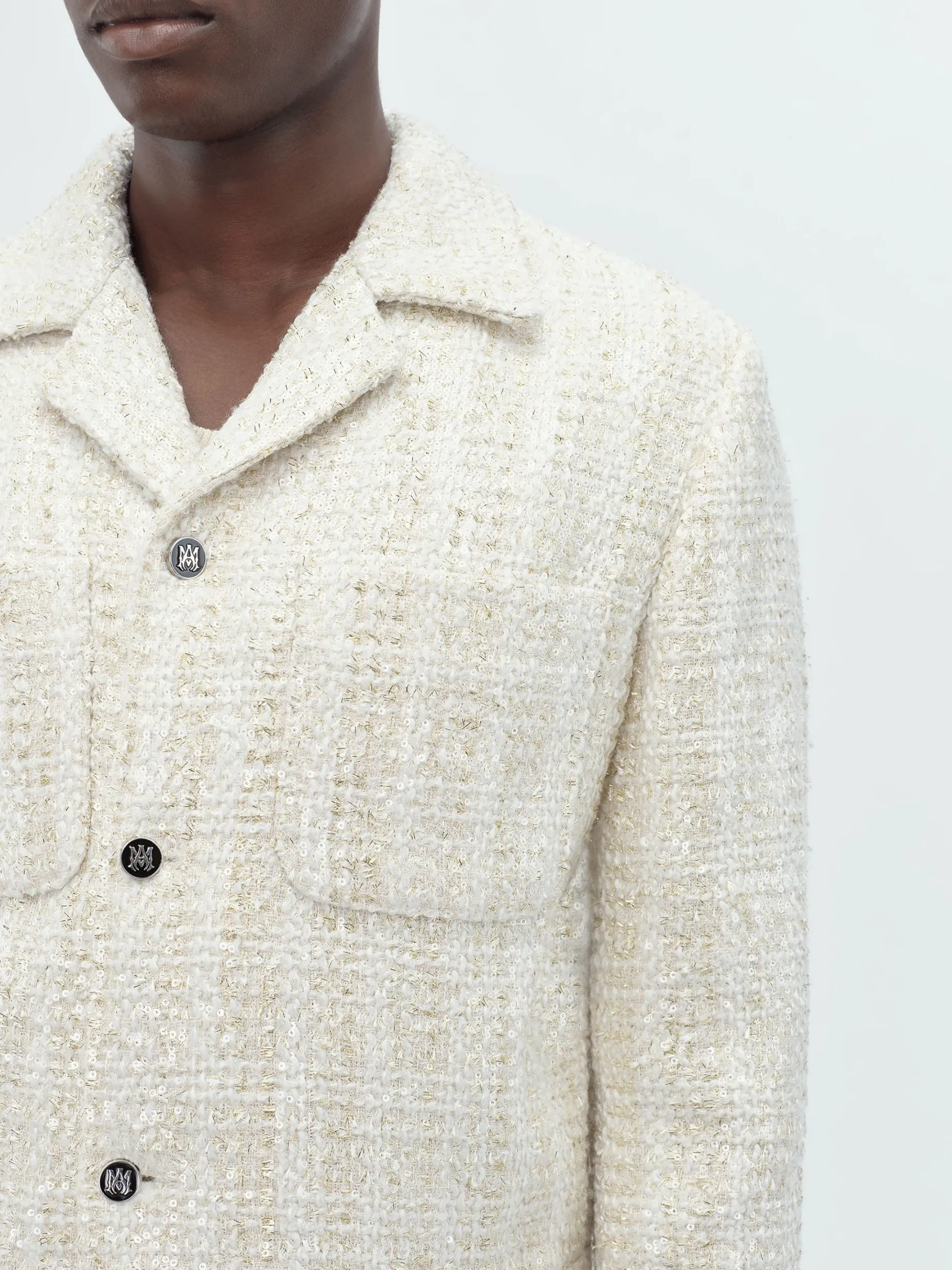 SEQUIN BOUCLE SHIRT JACKET