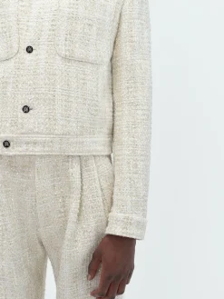 SEQUIN BOUCLE SHIRT JACKET