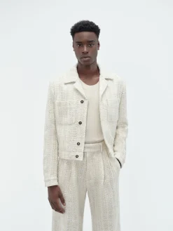SEQUIN BOUCLE SHIRT JACKET
