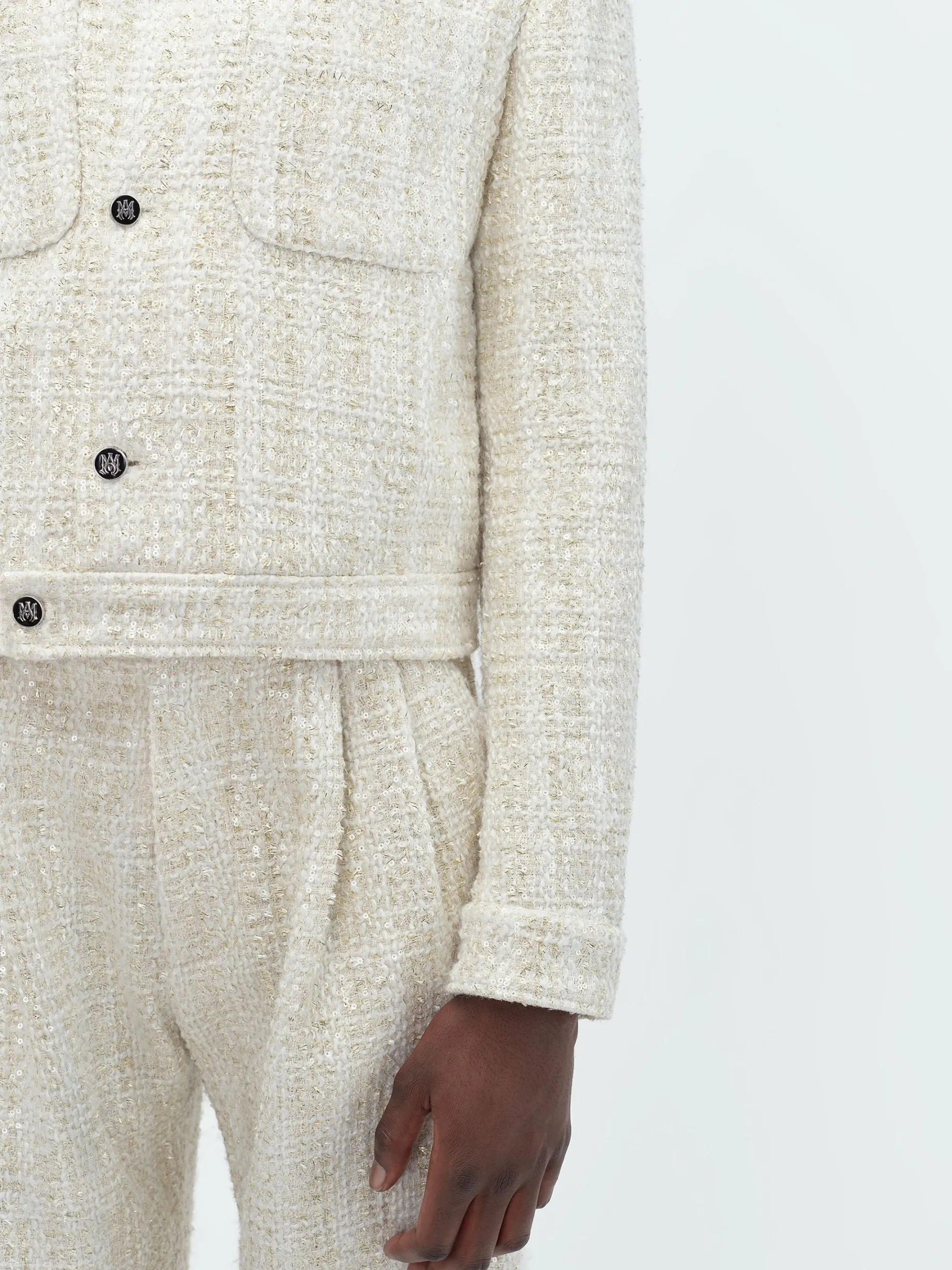 SEQUIN BOUCLE SHIRT JACKET
