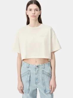 WOMEN'S AMIRI EMBROIDERED CROPPED TEE