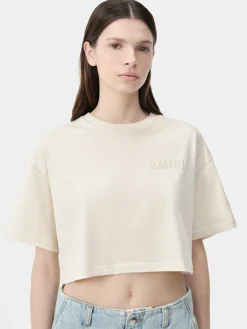 WOMEN'S AMIRI EMBROIDERED CROPPED TEE