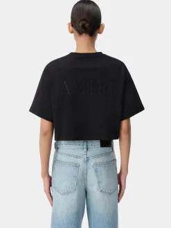 WOMEN'S AMIRI EMBROIDERED CROPPED TEE