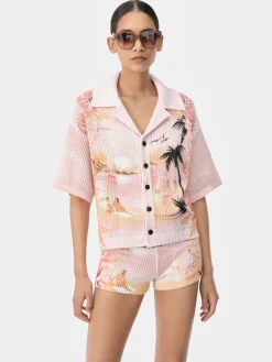 WOMEN'S AMIRI PARADISE CROCHET POLO