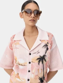 WOMEN'S AMIRI PARADISE CROCHET POLO