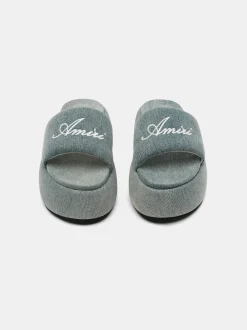 WOMEN'S AMIRI PLATFORM DENIM SANDAL
