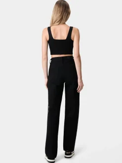 WOMEN'S CRYSTAL STRIPE WIDE STRAIGHT