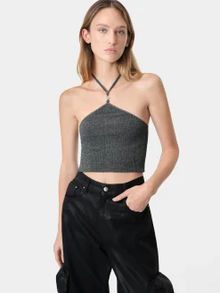 WOMEN'S LUREX HALTER TOP