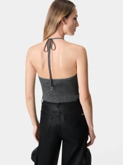 WOMEN'S LUREX HALTER TOP