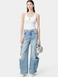 WOMEN'S MA EMBROIDERED RIBBED TANK