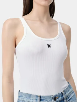 WOMEN'S MA EMBROIDERED RIBBED TANK
