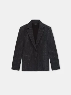 WOMEN'S SEQUIN PINSTRIPE BLAZER