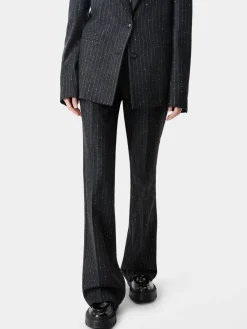 WOMEN'S SEQUIN PINSTRIPE KICK FLARE