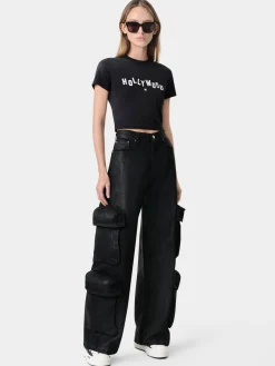 WOMEN'S WAXED BAGGY CARGO JEAN